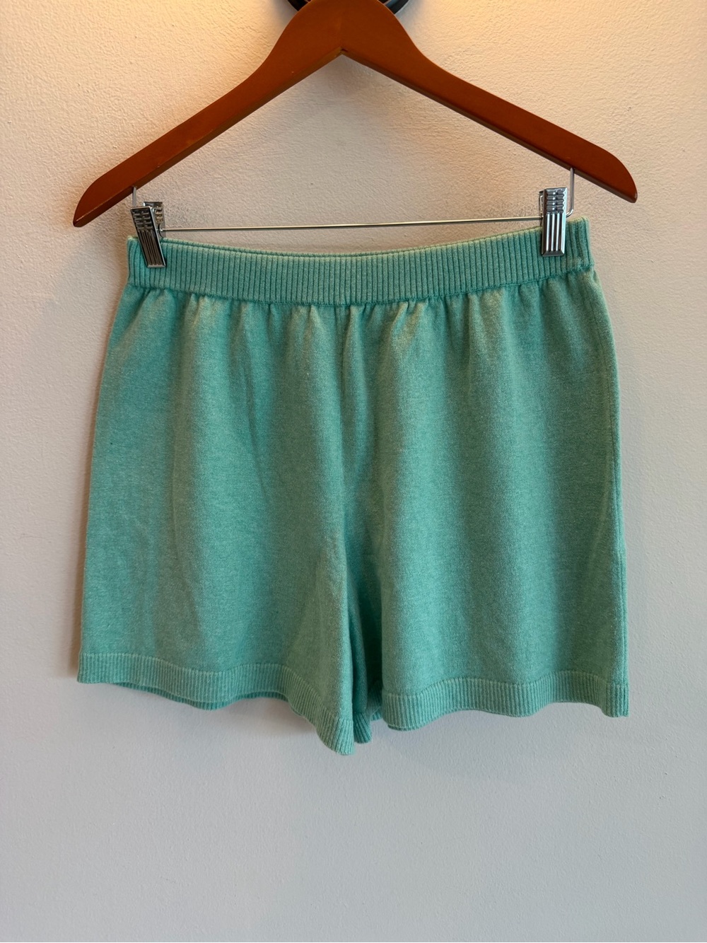 J.Crew Womens Mint Green Knit Sweater Shorts Elastic Waist Size Small